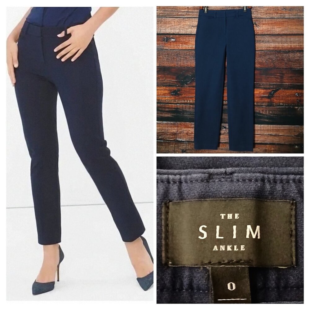 White House Black Market Pants 0 The Slim Ankle Low Rise Navy Blue Trouser